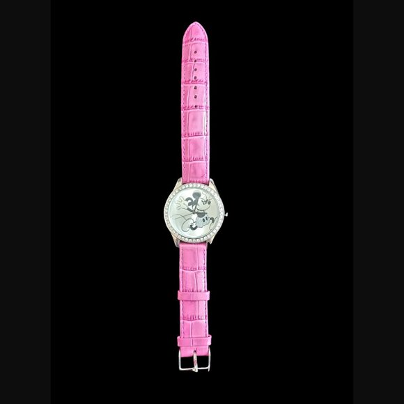 Limited Edition Disney Parkes Mickey Mouse Pink Leather Band Wristwatch 9.5" - Picture 7 of 9
